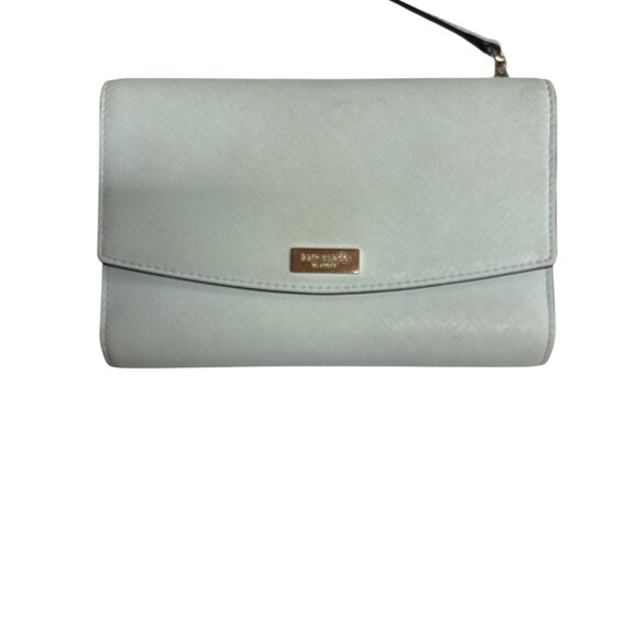 Kate Spade New York Light Blue Crossbody Wallet Bag With Gold Accent - Picture 2 of 6